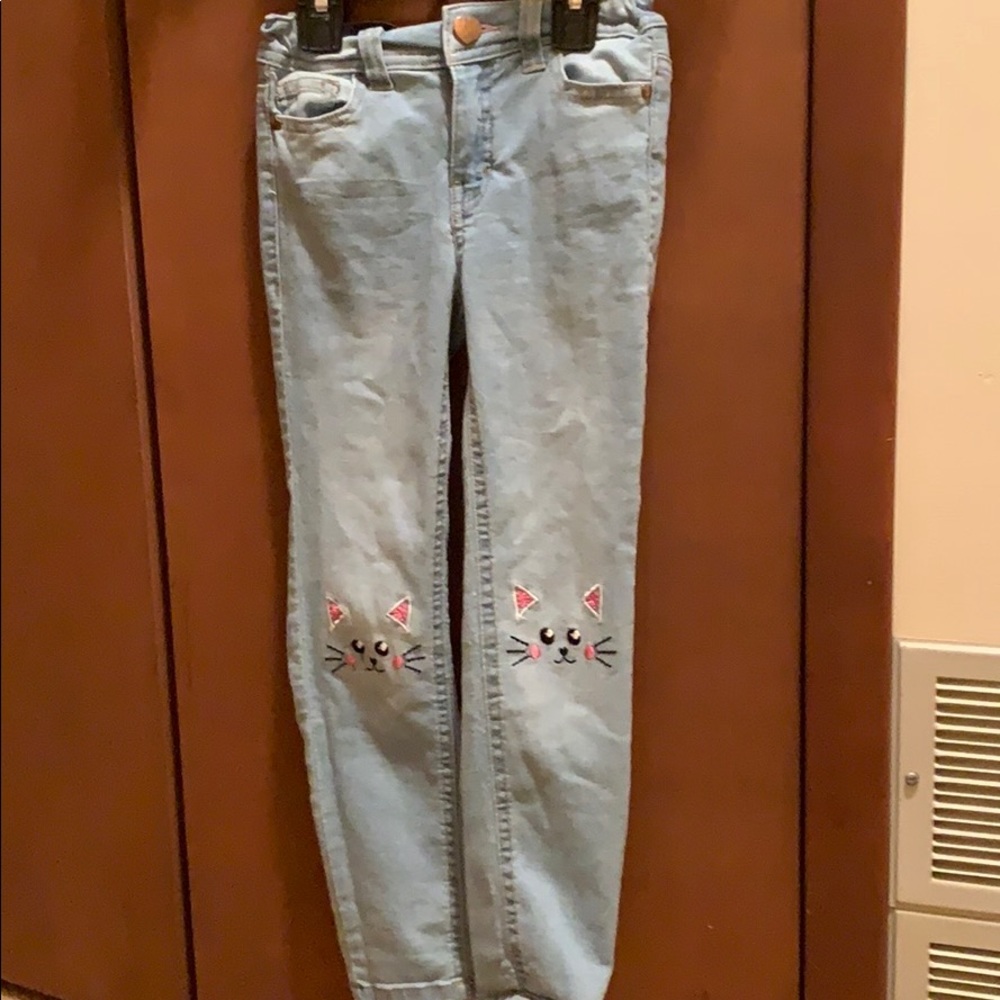 Paisley Sky Girls Size 7 Cat Jeans